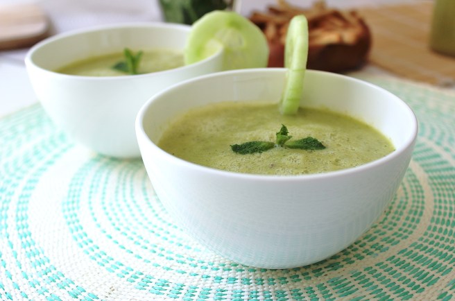 Gaspacho frais de concombre, menthe & mangue de Madamcadamia
