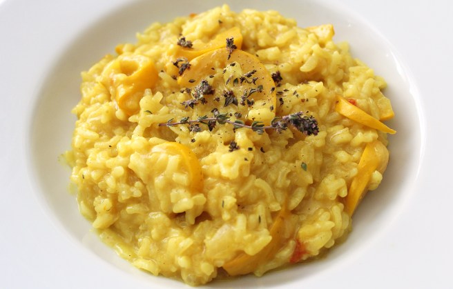 Risotto jaune aux courgettes jaunes et sans crème de Madamcadamia