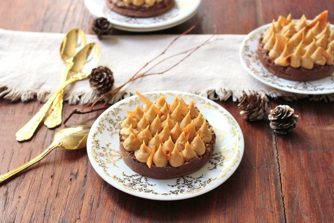 Tartelette croustillante au chocolat dulcey