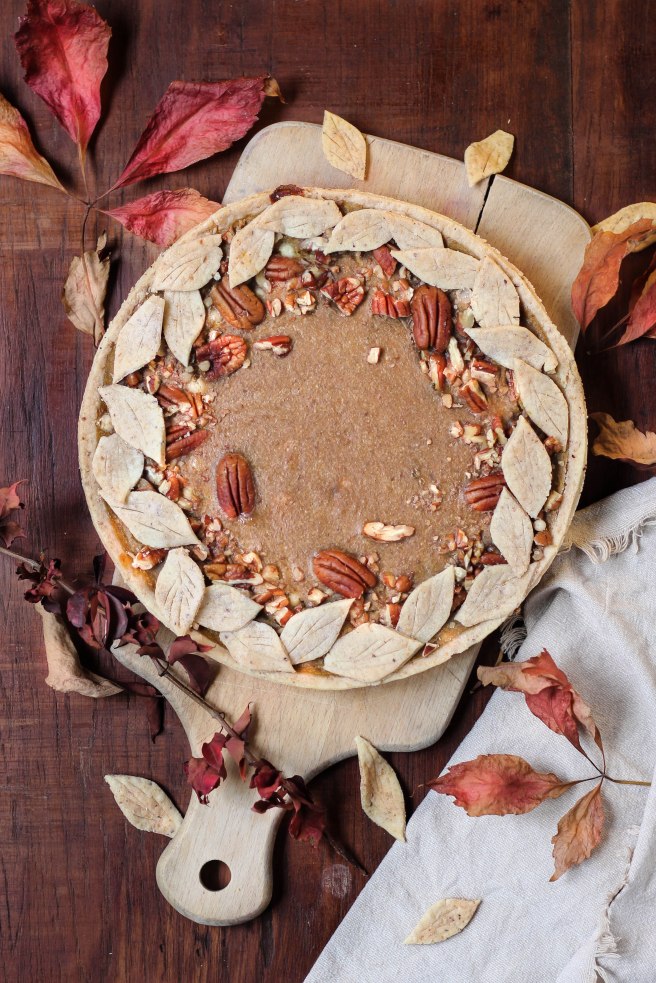 Pumpkin pie d'Halloween au potiron, bananes et sirop d'érable