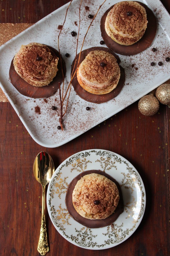 Choux de fête poires & crème mascarpone à la crème de marrons