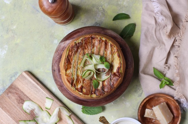 Gâteau renversé à la courgette - Upside down cake photography