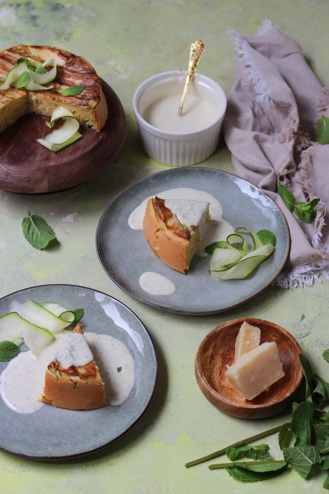 Gâteau renversé à la courgette - Upside down cake photography