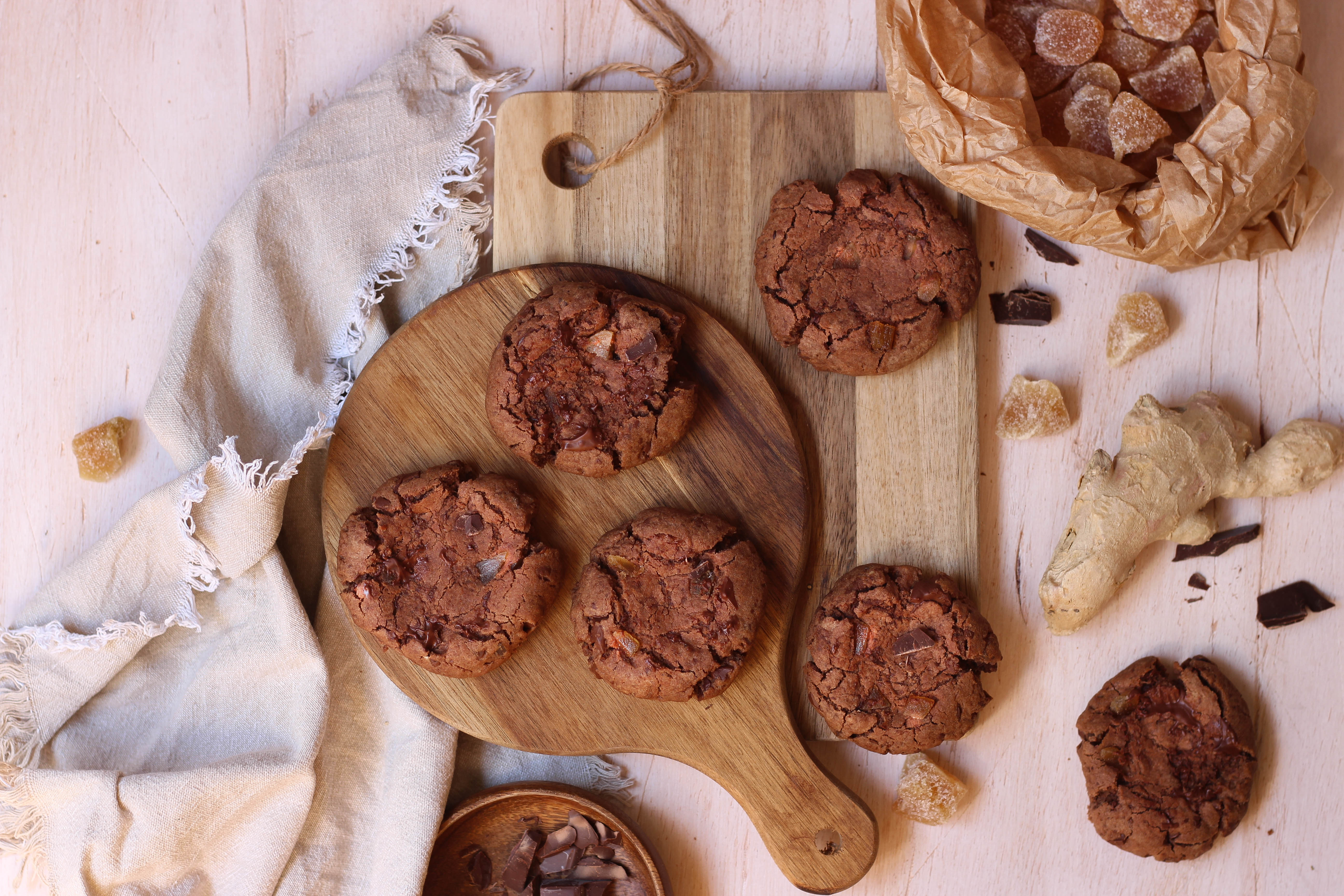 Cookies chocolat et gingembre confit - photography