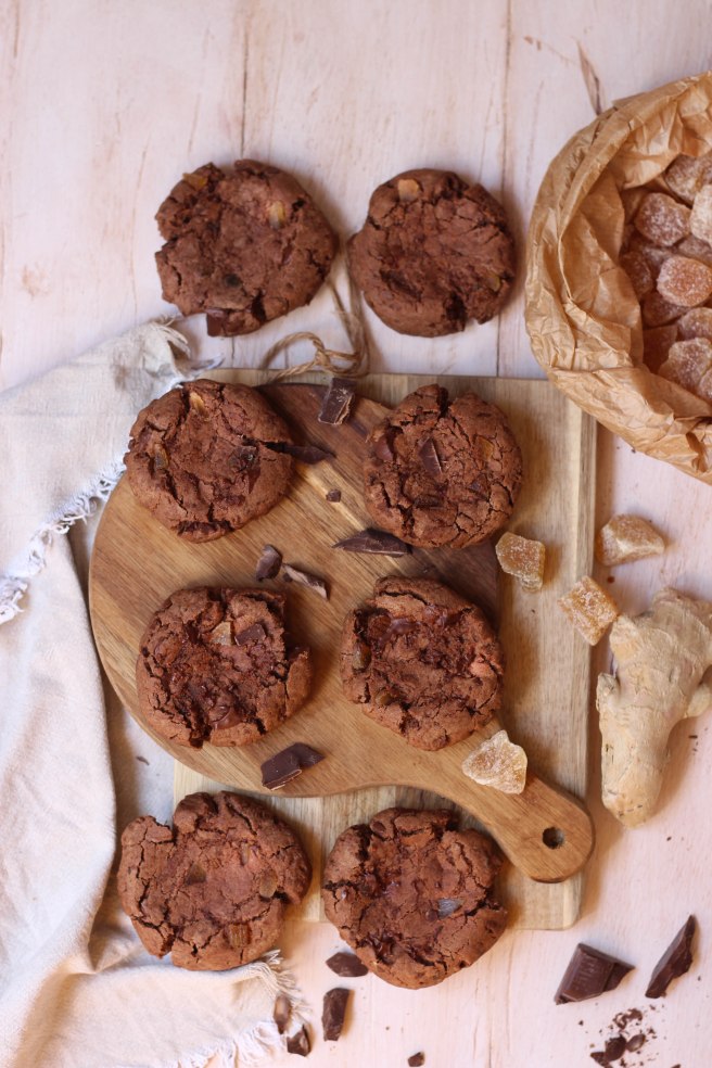Cookies chocolat et gingembre confit - photography