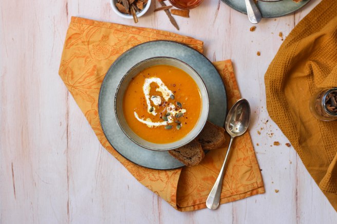 Soupe de courges au miel et épices - photography