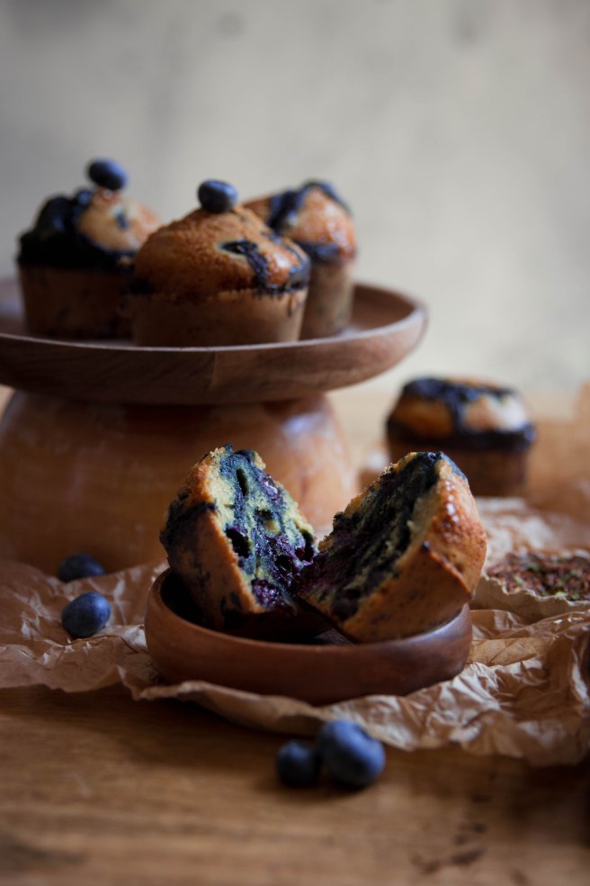 Muffins au rooibos et aux myrtilles - photography
