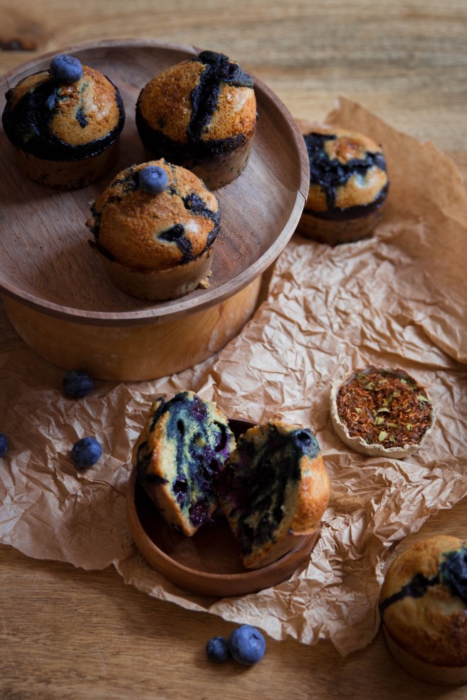 Muffins au rooibos et aux myrtilles - photography