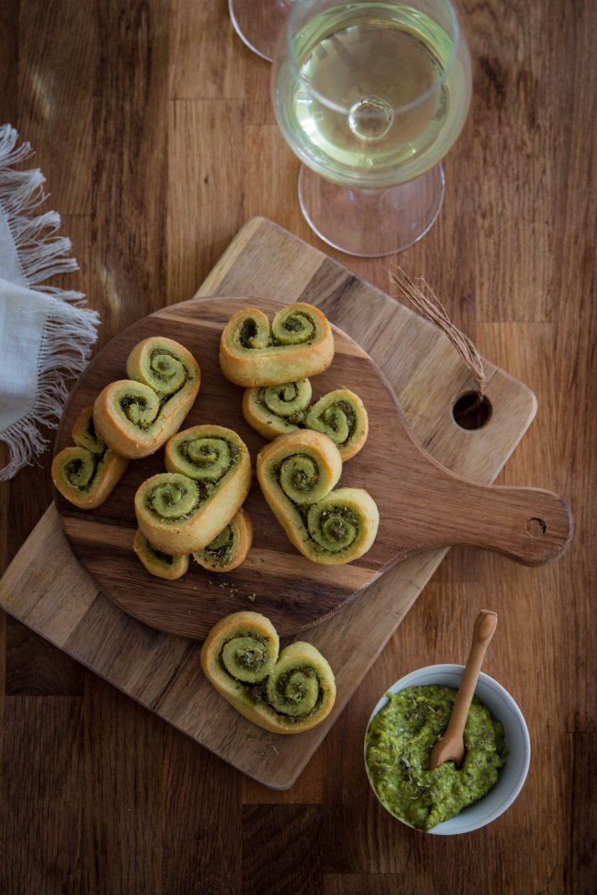 Palmiers sablés au parmesan et pesto pour l'apéritif - photography