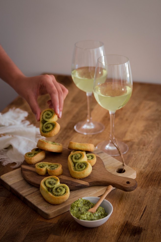 Palmiers sablés au parmesan et pesto pour l'apéritif - photography