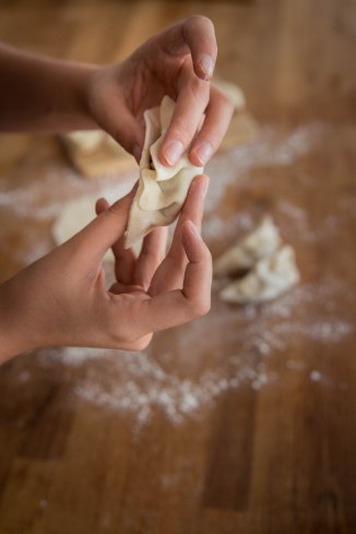 Confection et technique de montage de gyozas - photography
