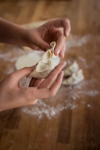 Confection et technique de montage de gyozas - photography