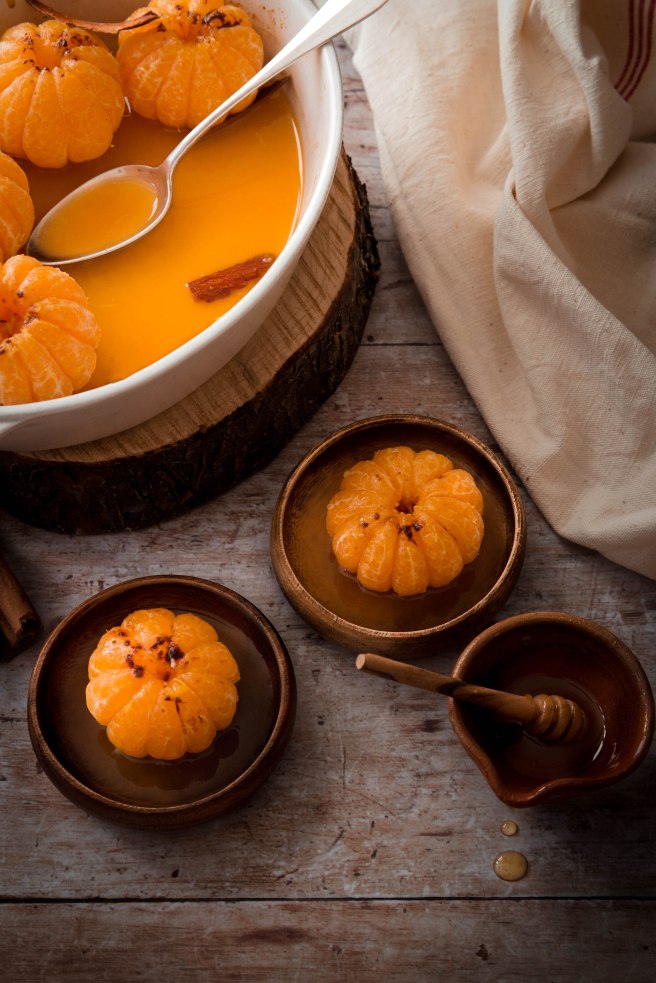 Clémentines rôties au miel d'acacia et cannelle - photography