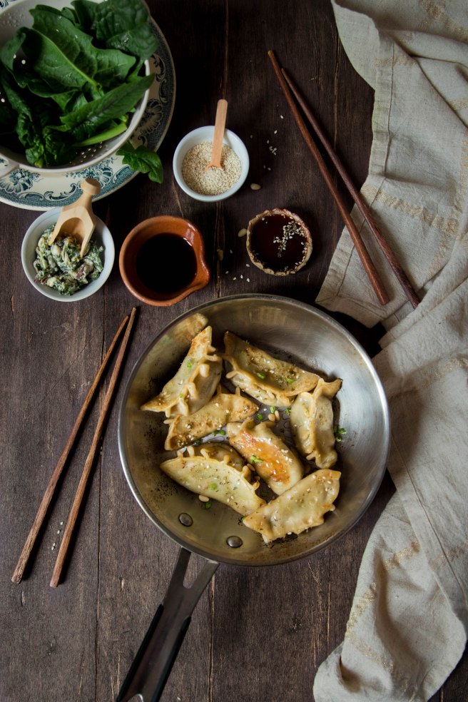 Gyozas farcis aux épinards et fromage de chèvre - photography