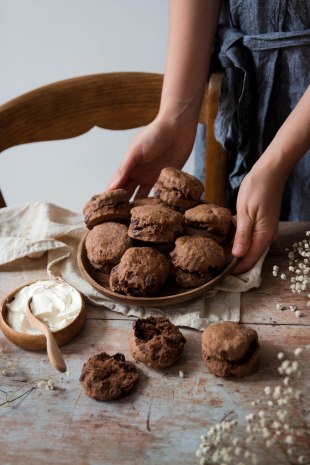 British scones au cacao et pépites de chocolat - photography