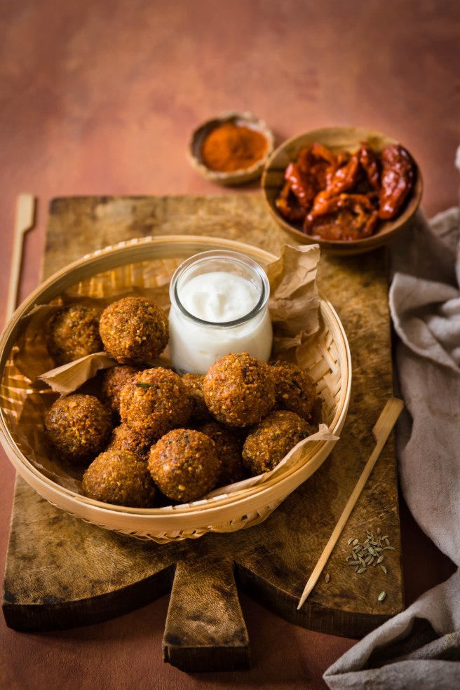 Falafels faciles au paprika et tomates séchées vegan - photography