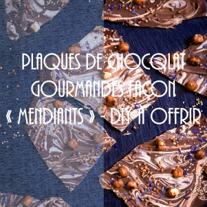 Plaques de chocolat façon "mendiants" à offrir