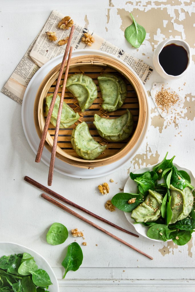 Gyozas vert aux épinards, ricotta et citron confit - photography
