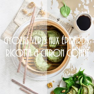 Gyozas vert aux épinards, ricotta et citron confit - photography