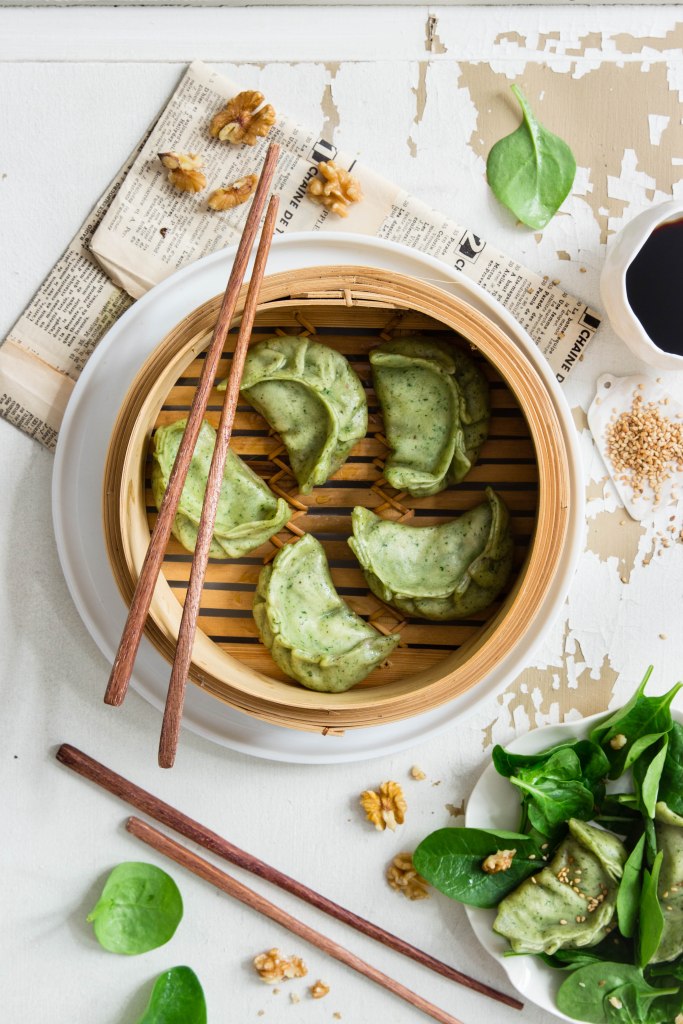 Gyozas vert aux épinards, ricotta et citron confit - photography