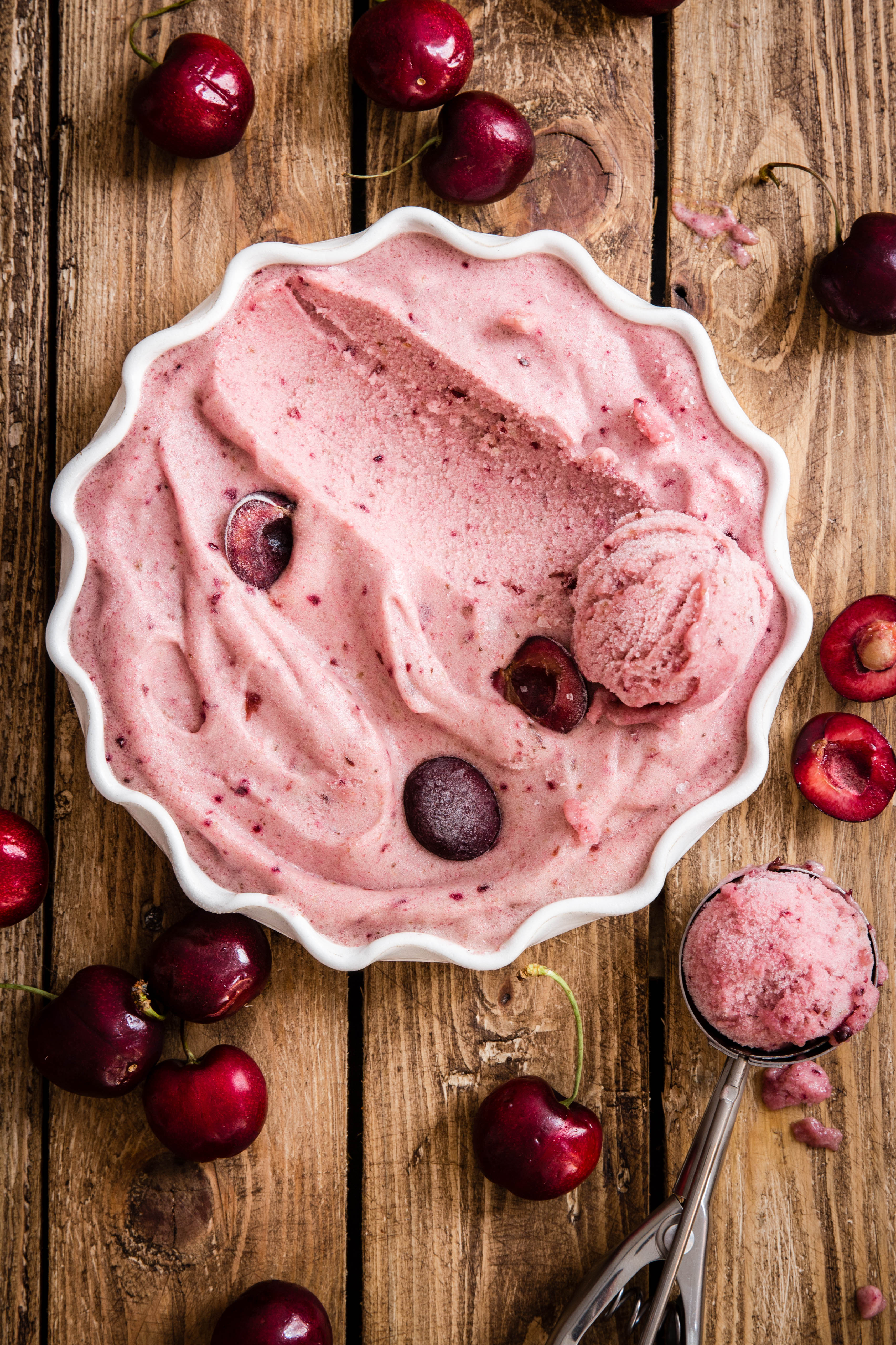 Nice cream à la cerise et banane - glace vegan photography
