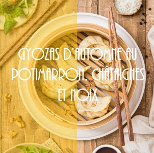 Gyozas d'automne au potimarron, châtaignes et noix - photography