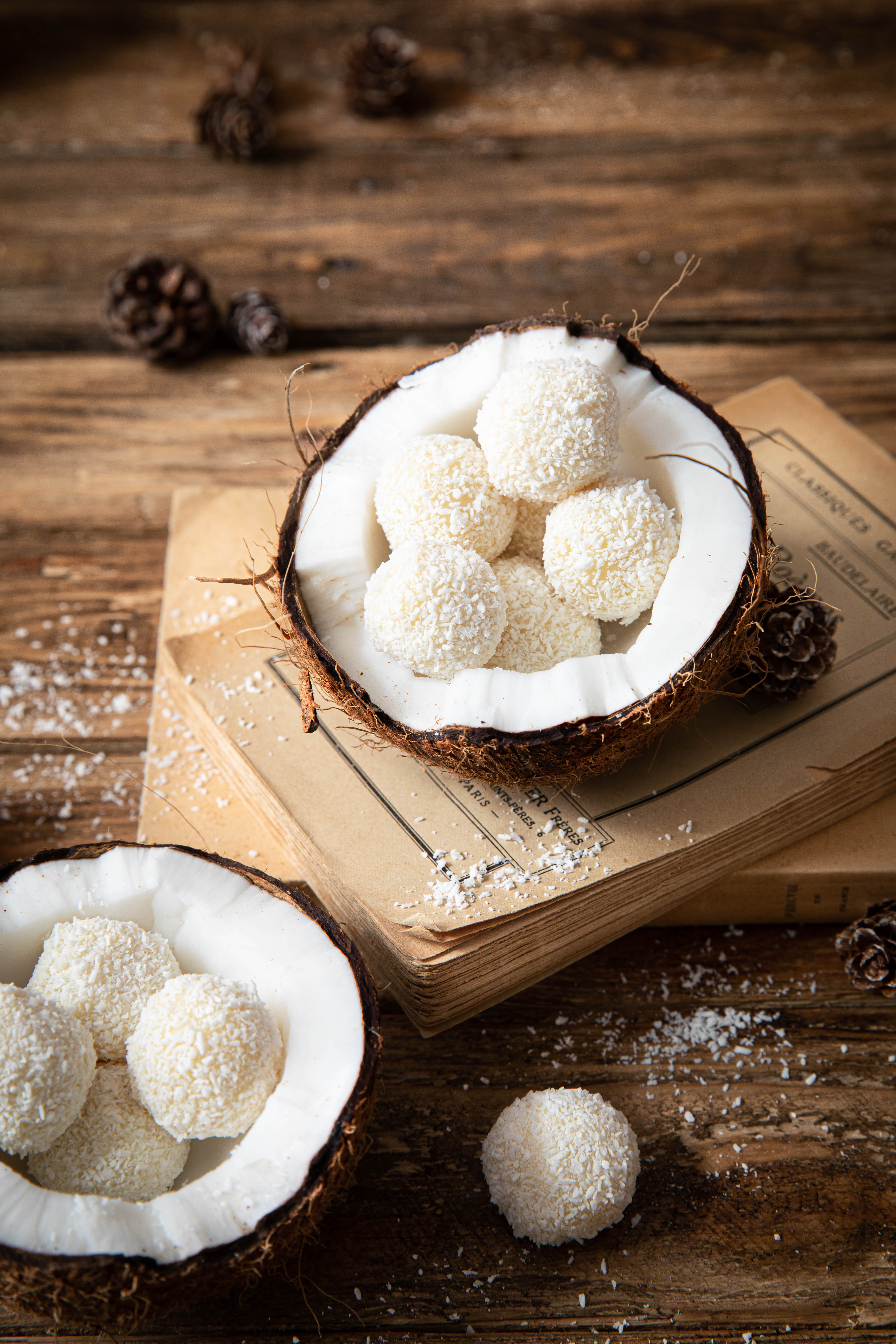Truffes au chocolat blanc et noix de coco - photography