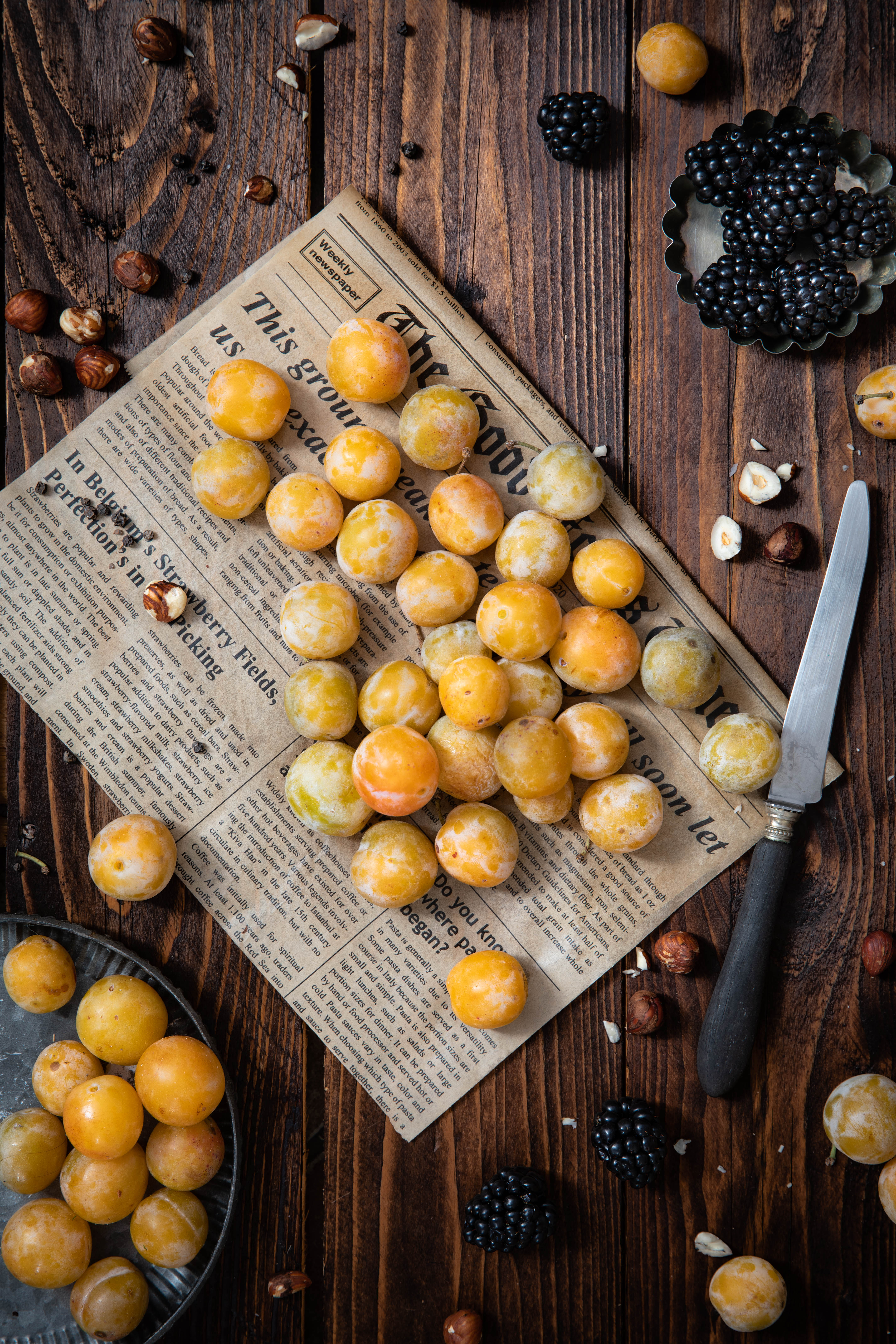 Feta rôtie aux mûres et mirabelles - roasted feta photography