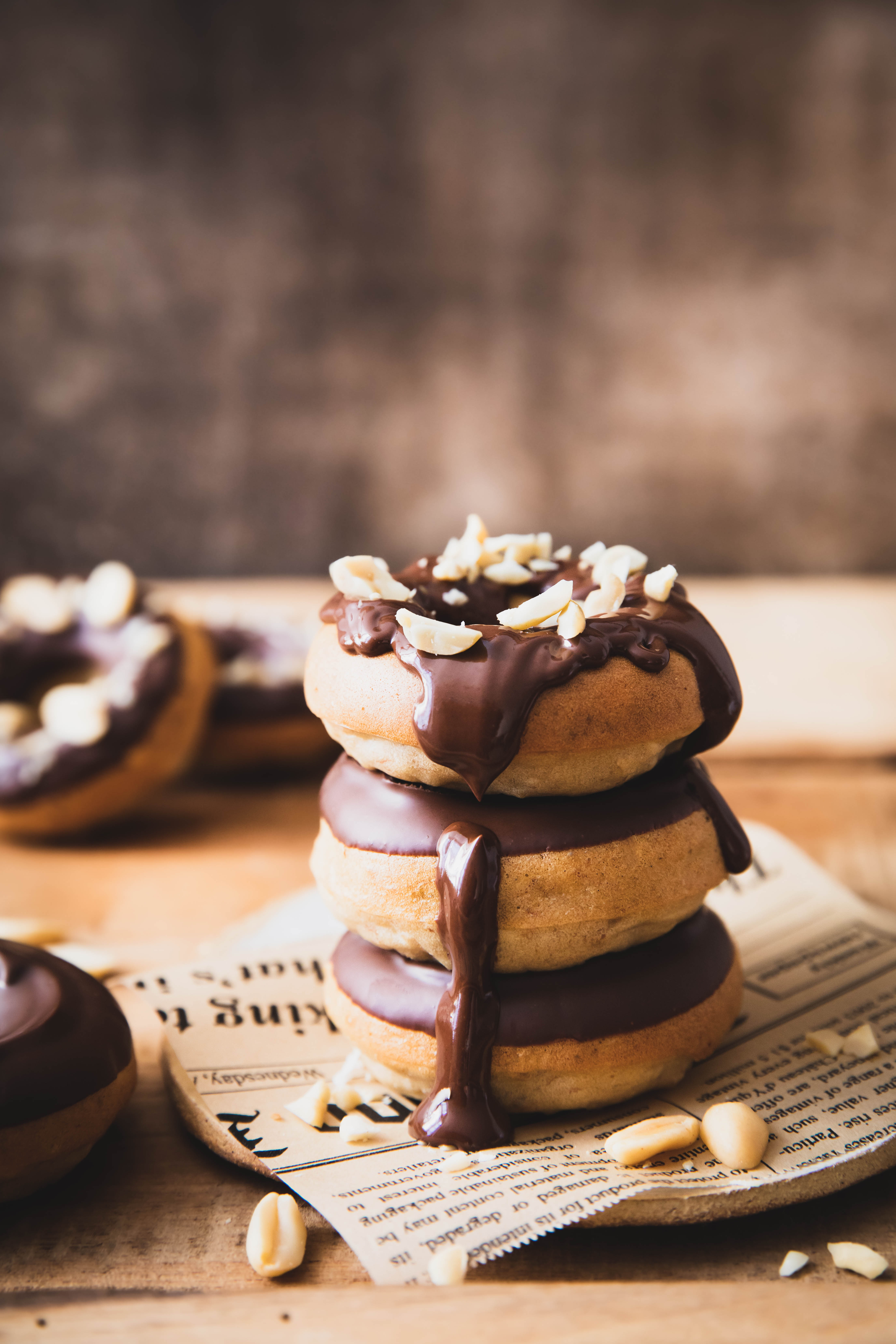 Mini cakes "donuts" au chocolat et peanut butter - photography